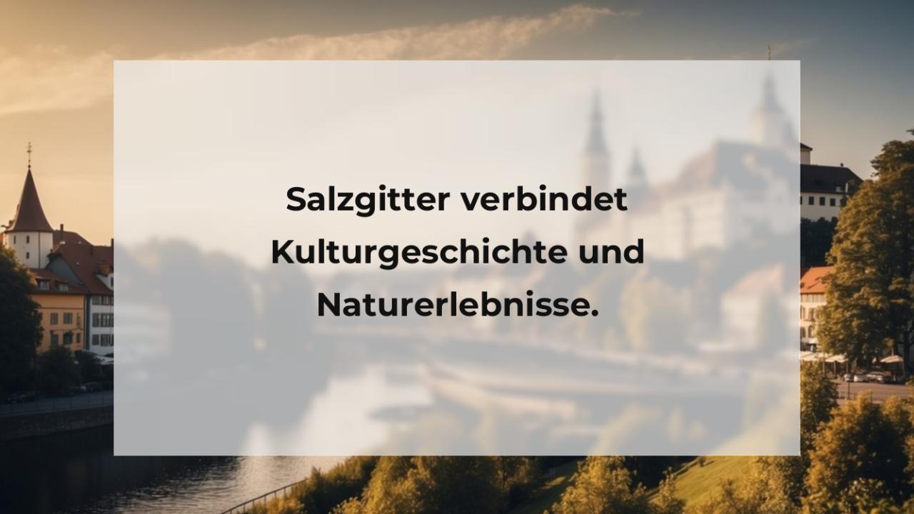 Salzgitter verbindet Kulturgeschichte und Naturerlebnisse.