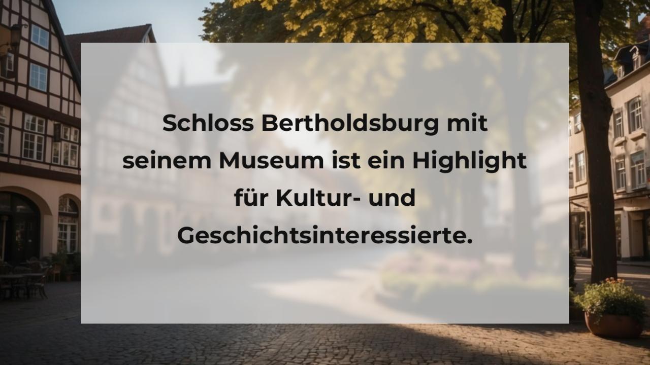 Schloss Bertholdsburg mit seinem Museum ist ein Highlight für Kultur- und Geschichtsinteressierte.