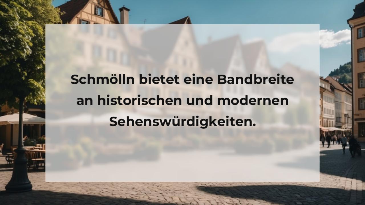 Schmölln bietet eine Bandbreite an historischen und modernen Sehenswürdigkeiten.