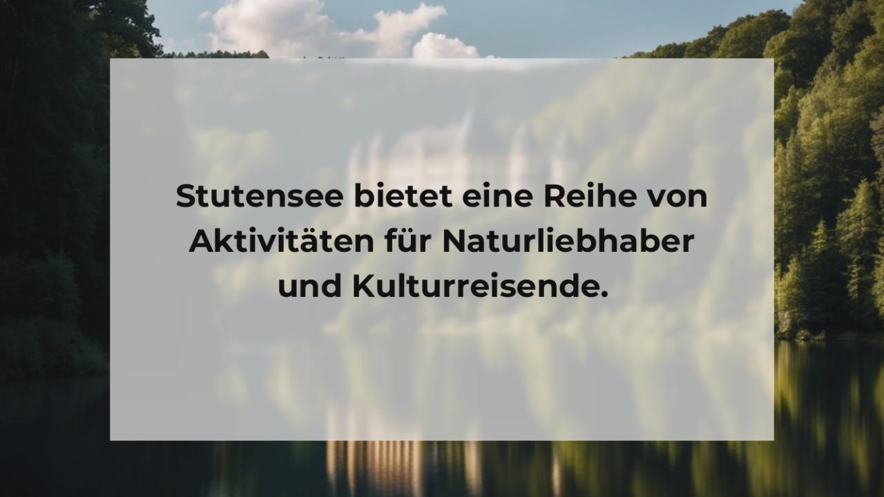 Stutensee bietet eine Reihe von Aktivitäten für Naturliebhaber und Kulturreisende.