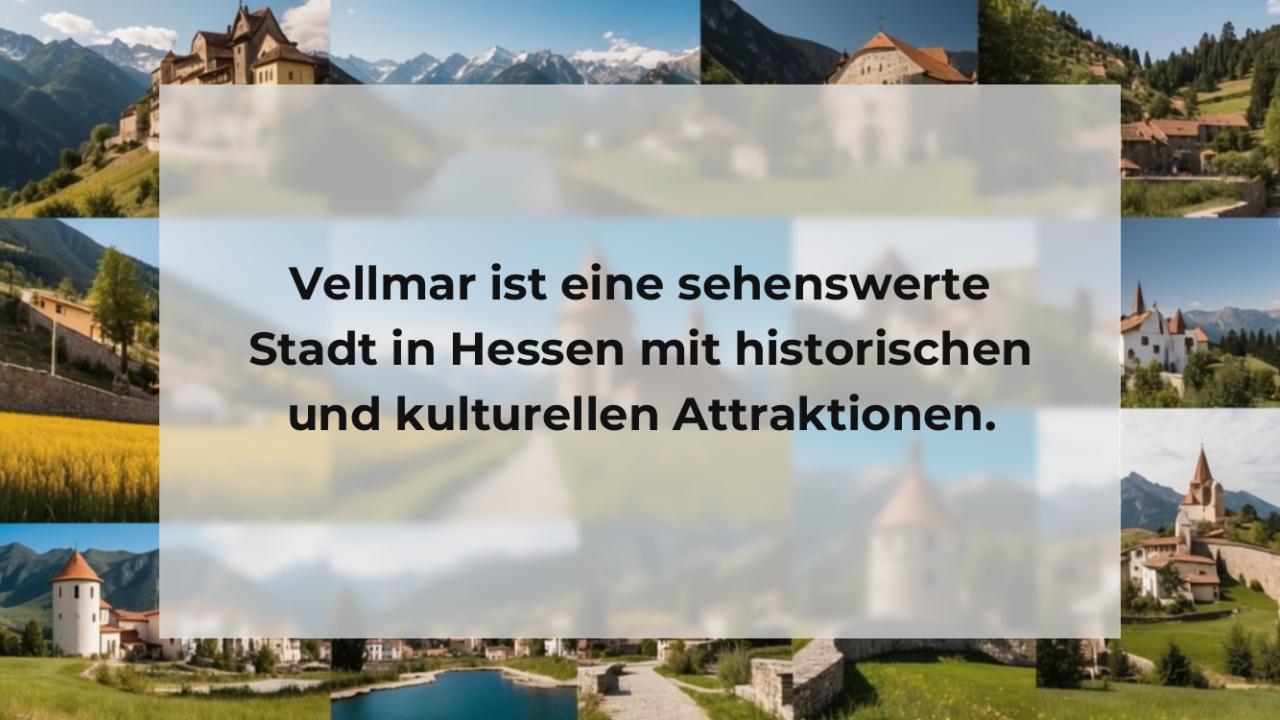 Vellmar ist eine sehenswerte Stadt in Hessen mit historischen und kulturellen Attraktionen.