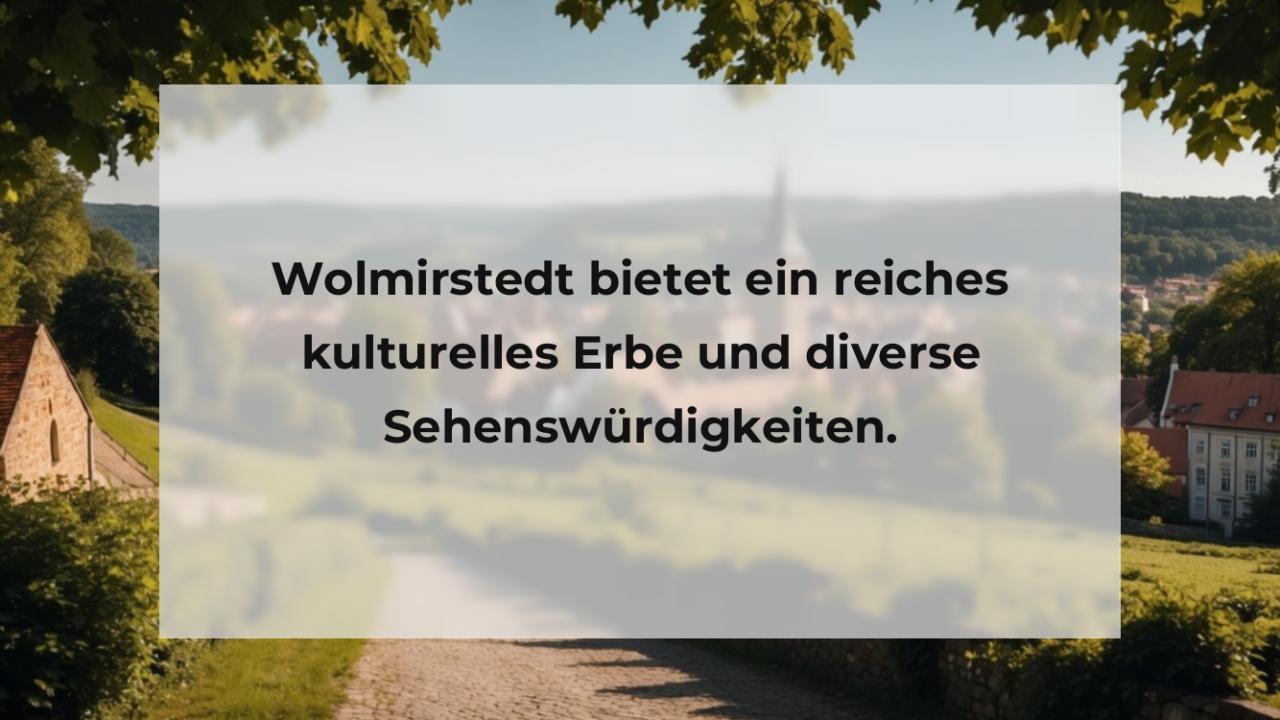 Wolmirstedt bietet ein reiches kulturelles Erbe und diverse Sehenswürdigkeiten.