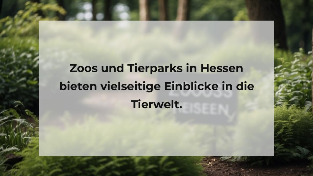 Zoos und Tierparks in Hessen bieten vielseitige Einblicke in die Tierwelt.